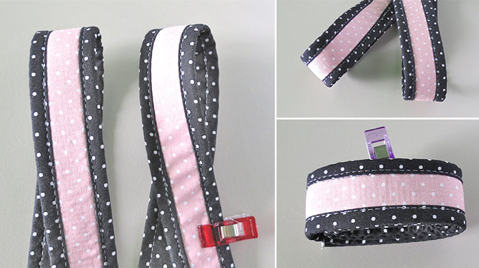 Two color straps for bags - Geta's Quilting Studio